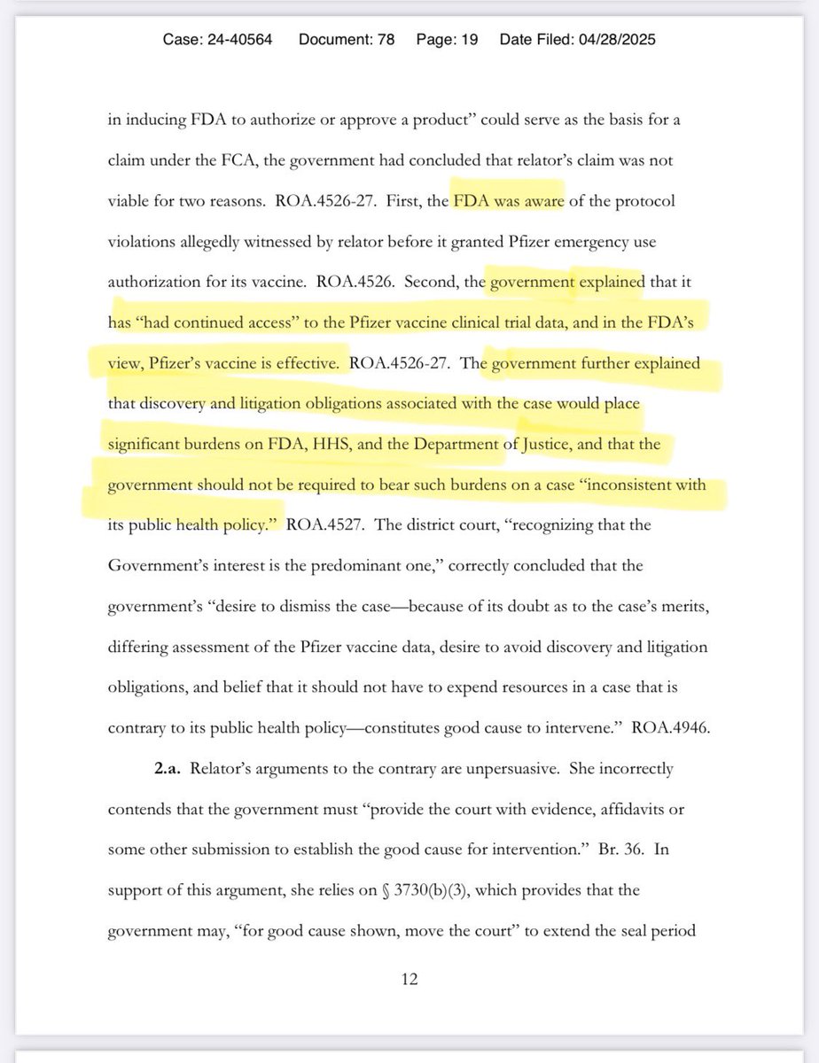 IamBrookJackson's tweet photo. 🚨If you do nothing else today!! WATCH THIS & SHARE🙏

We asked the DOJ to change its position & allow my case against Pfizer to continue. 

They said no. Why? 

1) The FDA already knew. 
They said the FDA knew Pfizer was manipulating vaccine timelines to help Dems steal the 2020 election, knew whistleblowers had raised the alarm then got them fired, knew data was falsified to obscure serious harms, knew Pfizer was deliberately hiding deaths, knew Pfizer's vaccine did not work as promised—FDA knew about shedding, DNA contamination, SV40 presence, knew it never remained localized at the injection site only, knew Pfizer concealed critical safety signals like spontaneous abortions, severe neurological injuries, autoimmune diseases, MYOCARDITIS (we’ll talk about this more later today!)—FDA knew Pfizer’s plan to cut short the trial after 2 months to conceal negative efficacy to hide the reality that vaccinated individuals became more susceptible to the infection over time…gosh, I feel like I’m forgetting something!

2) Government has the data and stand behind the claim the vaccine is EFFECTIVE—BUT IT IS NOT SAFE! 

3) Litigation costs a lot & govt shouldn’t be burdened with a case inconsistent with its public health policy.