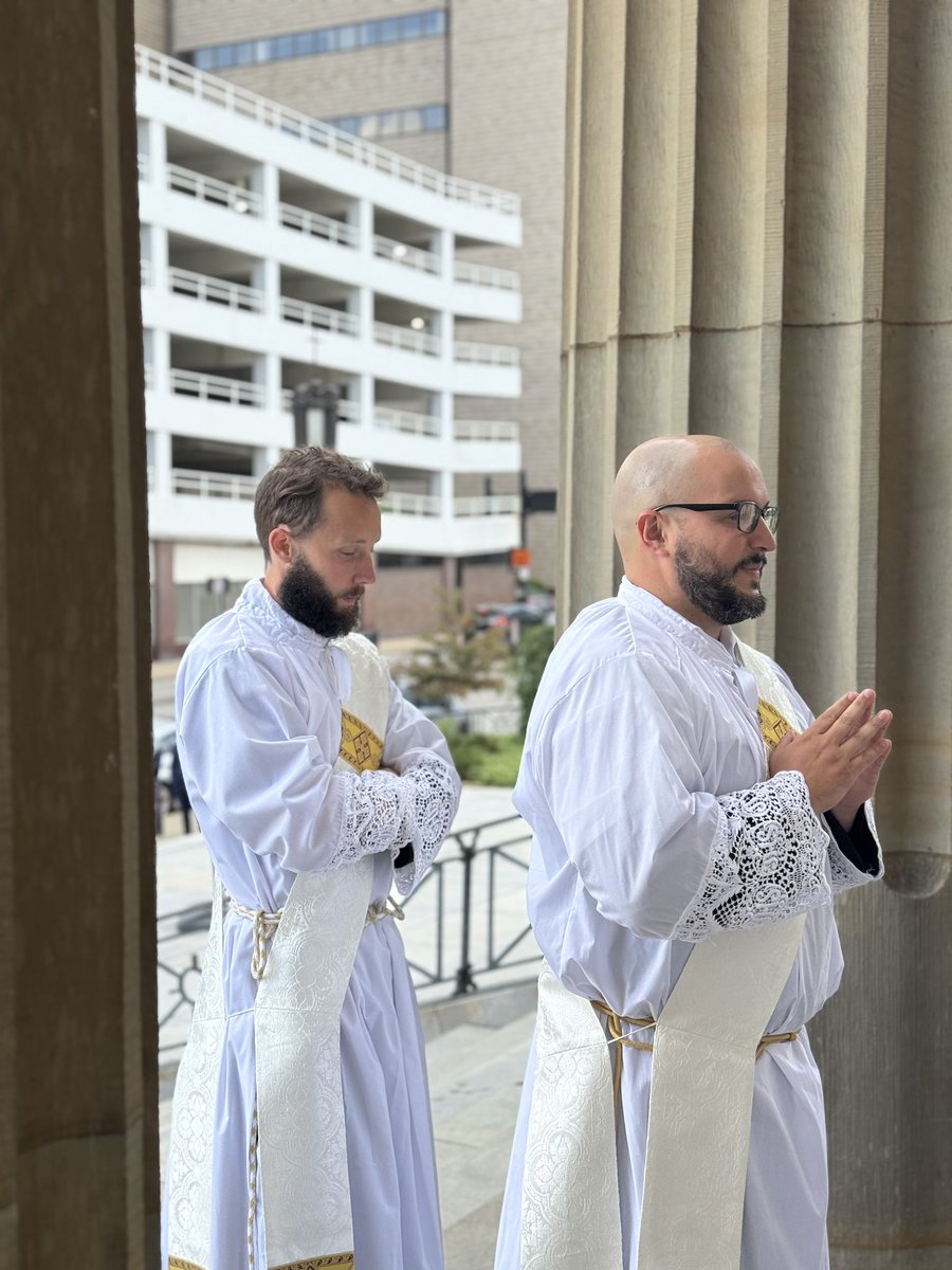CatholicAoC's tweet photo. The joyful ordination of two men to the sacred priesthood is underway at the Cathedral Basilica of St. Peter in Chains in Cincinnati! https://t.co/O8eYBLWWf4