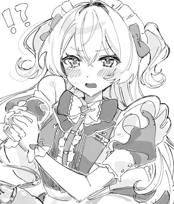 #むぎあーと
メイド服は絶対絶対絶対萌え萌えミニ丈ふりふりメイドでも似合います 