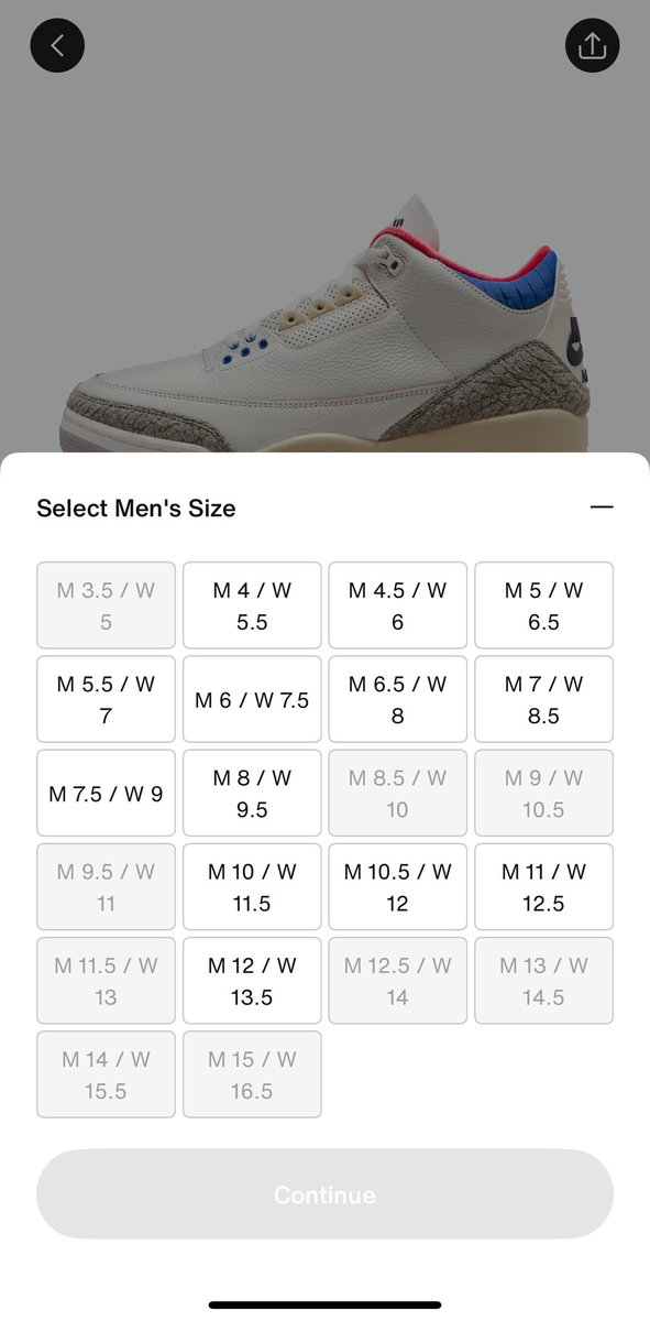NNavram's tweet photo. Did not hit 😭 remaining sizes @snkr_twitr congrats to everyone who hit https://t.co/uWfy8h3Bzx