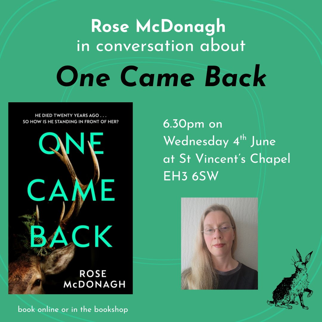 It's another beautiful day in Edinburgh🌞, but we're looking ahead to 4th June when we'll be hearing about Rose McDonagh's dark and devastating debut, One Came Back. Tickets available online and in the bookshop now.
<a href="/rose_mcdonagh/">Rose McDonagh</a> <a href="/RhiannonAGrist/">Rhiannon A Grist</a> <a href="/orionbooks/">Orion Publishing</a>