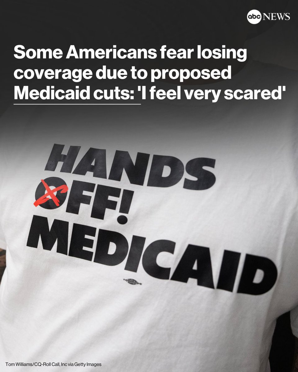 ABC's tweet image. Some Americans who rely on Medicaid for their own coverage, or coverage for their families, said they're worried that cuts could reduce their ability to receive health care, or force them to choose between paying for coverage or paying for necessities. abcnews.link/sCp6Y15