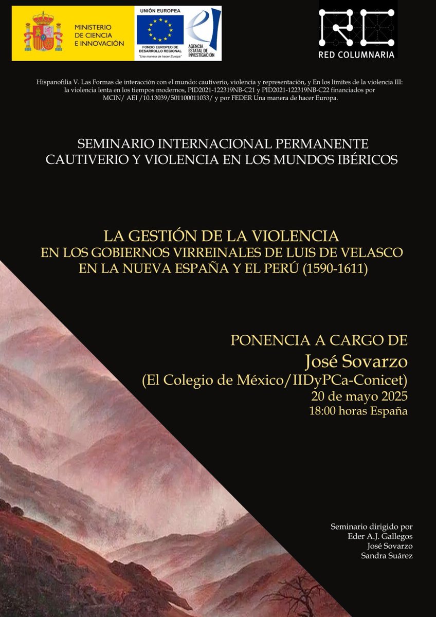 Mañana, José Sovarzo nos ofrecerá esta conferencia en el marco del seminario internacional permanente "Cautiverio y Violencia en los Mundos Ibéricos".

Os esperamos!