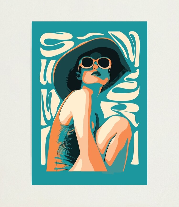 ElpidaMpt's tweet photo. "Summer in my Mind."✨#summer #stylized #popart #retro #vintage #poster #tshirt #redbubble #wallart #illustration   

Available on: https://t.co/0wOlLTcBAR https://t.co/xftzM5k1AD