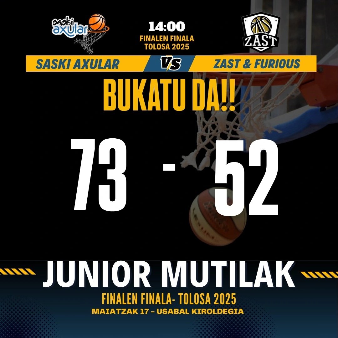 fgbaloncesto's tweet photo. @Saski_Axular @ZAST_Zarautz BUKATU DA JUNIOR MUTILEN FINALA! Eta garaie @Saski_Axular mutilak atera dira @ZAST_Zarautz kontra jokatu duten partidu ikaragarrian
#saskigipuzkoa #finalenfinala https://t.co/DQHsQ6NAWk