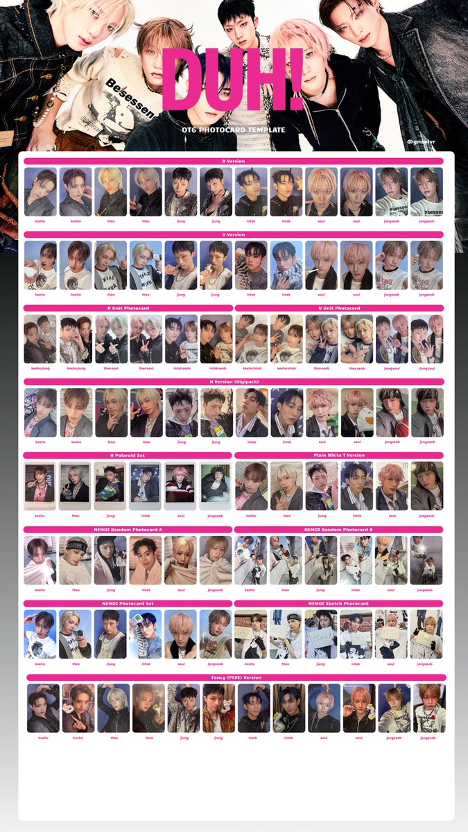ynsolvr's tweet photo. P1HARMONY 🎀 DUH!

— ot6 album photocard template [updated May/17]
complete!

[Keeho, Theo, Jiung, Intak, Soul, Jongseob]
hd drive: https://t.co/5ut0wo1UsD https://t.co/5rgxPt4CvC