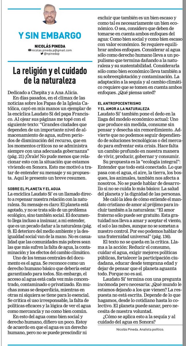 Una reflexión profunda sobre la relación del ser humano con la naturaleza. El mandamiento cristiano de amor al prójimo se extiende también al amor a la naturaleza.