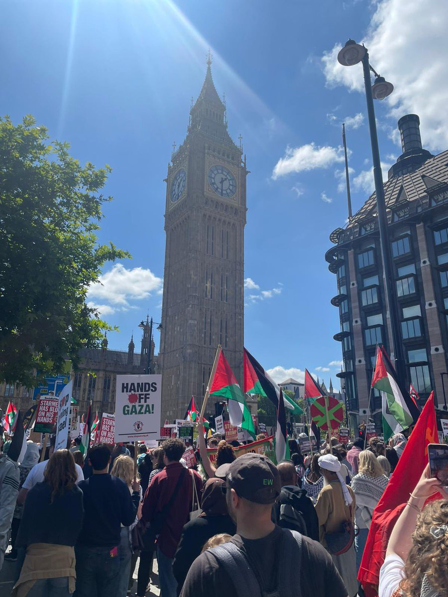 From London to Gaza and to all Palestinians whether living under occupation or in the diaspora, Palestine will be free and this Nakba will end, justice will prevail.