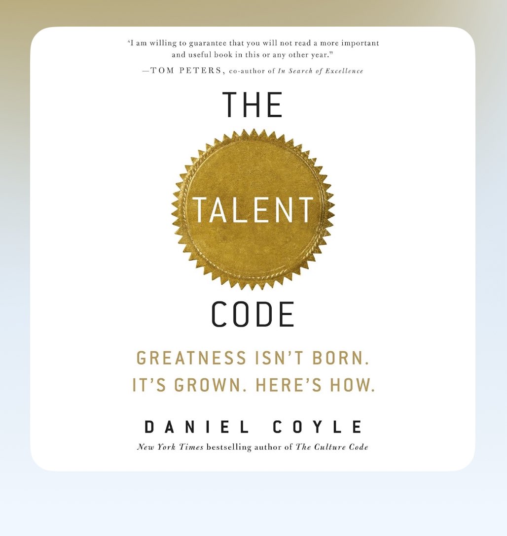 My PL read this weekend is, “The Talent Code,” by Daniel Coyle. 

“A true leader is someone who maximizes the potential of their people; who ignites their passions and gives them the opportunity to make the most of their gifts in the service of a larger goal.”