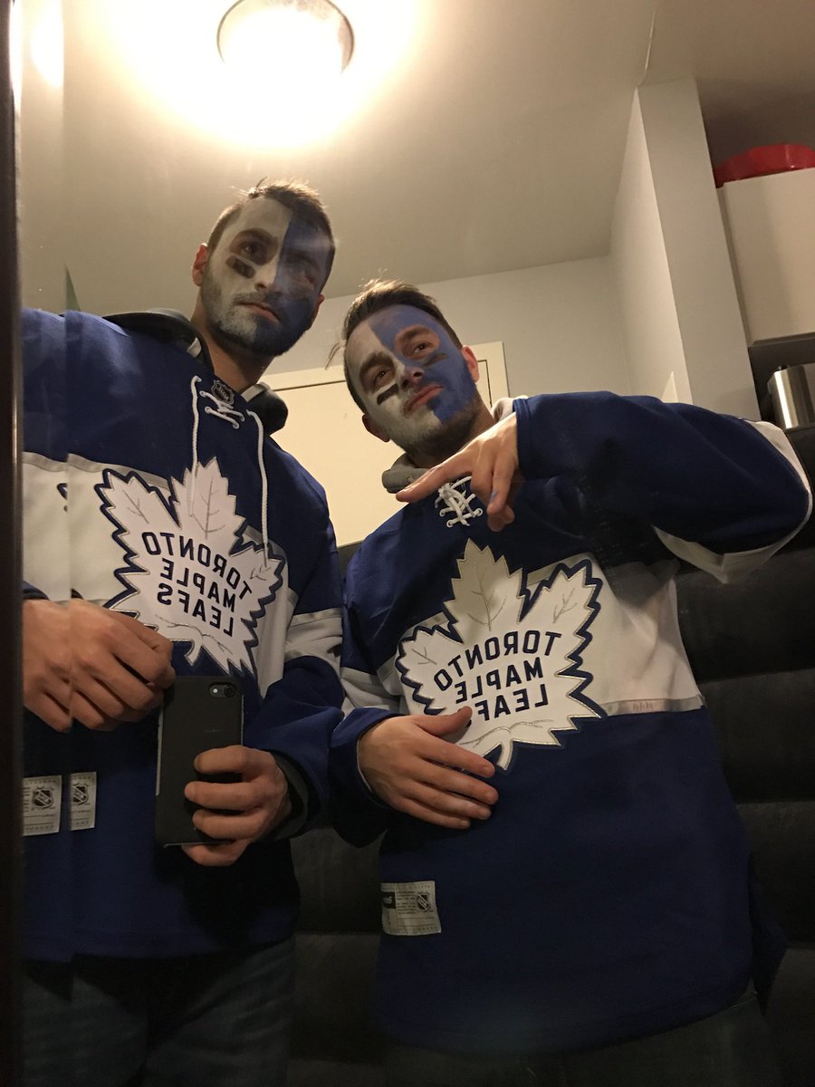 devynfarrugia's tweet photo. @Xposed I would bring my best friend @rylouwill! We bonded over @MapleLeafs hockey years ago and haven’t looked back since. Bring these two goons to game 7! The buds need us! https://t.co/8Su9XbvWLl