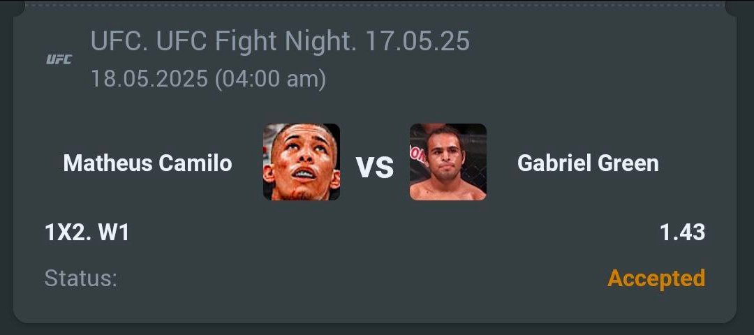 A3RBET's tweet photo. ๐ฅ #UFCFightNight ALERT ๐ฅ
Matheus Camilo vs Gabriel Green
MY PICK: Camilo @ 1.43 odds
Camilo's explosive striking should secure the tomorrow night!
#UFC #MMABets #GamblingTwitter #FightNightPicks #UFCPicks https://t.co/oYEQUARer0