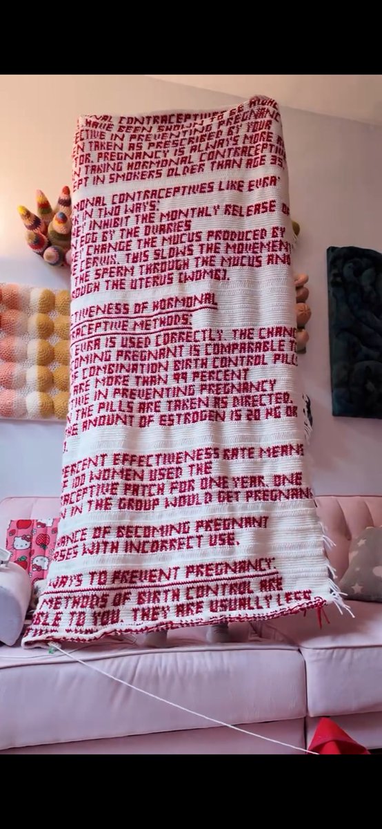 MasseAlexandria's tweet image. part 5 - crocheting my birth control information sheet word for word❤️🐕 yarn is WOTA bulky from @KnitPicks