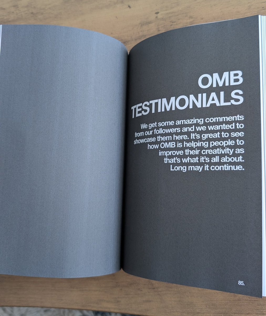 TomHyoos's tweet photo. I received my #OMBook this week!
My prize for winning the #BeanJuice brief 🫘💦
It's great - packed with tons of inspiration and One Minute Briefs history!
Thank you @OneMinuteBriefs 🔥 https://t.co/BhWShr1rDW