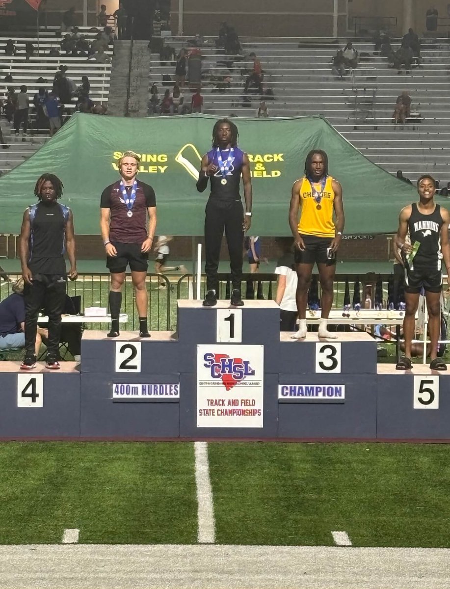 PcfMarrr's tweet photo. @SaludaAthletics @ChampGMG 
SC 2A 400mh state champ new pr 55.54 https://t.co/LbirWMNTQA
