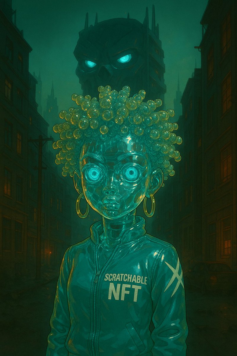Lionads0g's tweet photo. Clean minimalist tone.She is the last Scratchable wired for war, carved from memory. Her glass shell holds the secret the Mon couldnโt kill.
Under shadowed towers and glowing eyes, she walksโฆto find the future.
Continue .........
#ScratchTheFuture @scratchablemon https://t.co/UaywDcc8m8