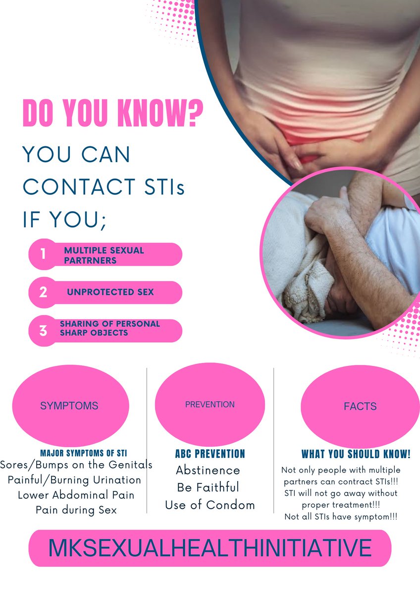MKSRHI's tweet photo. Sexually Transmitted Infections are more than you think!!! Over 374 million new infections each year. 
But the GOOD NEWS? Most STIs can be prevented with the right knowledge and behavior.
THIS INFORMATION IS PURPOSELY FOR AWARENESS &amp; PREVENTION❗️❗️❗️
#TrendingNow #PublicHealth https://t.co/9SwUxEN9z3