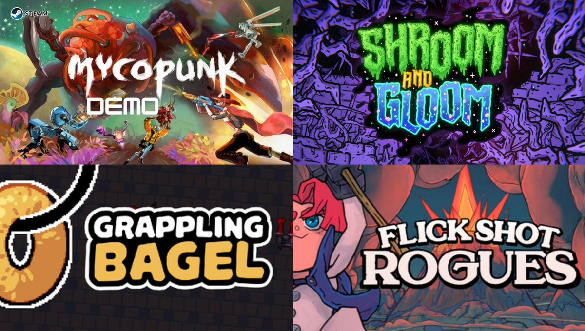 myco_VT's tweet photo. 🍄LIVE AT NOON🍄

We've got a cool mix for today! Join us as we shoot our way through *Mycopunk*, *Shroom and Gloom*, *Grappling Bagel*, and *Flick Shot Rogues*!

(Link in bio ;3)

#Vtuber #ENVtuber #Mycopunk #Shroomandgloom #Grapplingbagel #FlickShotRogues https://t.co/MkfudY5xZV