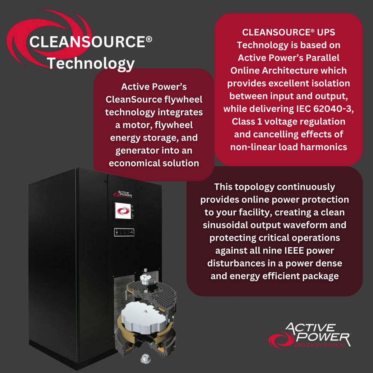cctechgroup's tweet photo. Ensure uninterrupted power with Active Power CleanSource. 

Their innovative flywheel technology provides reliable, efficient, and sustainable power solutions, perfect for mission-critical applications. 

#PowerSolutions #TechInnovation #ActivePower #CleanSource https://t.co/Jl3pK9V7Bt