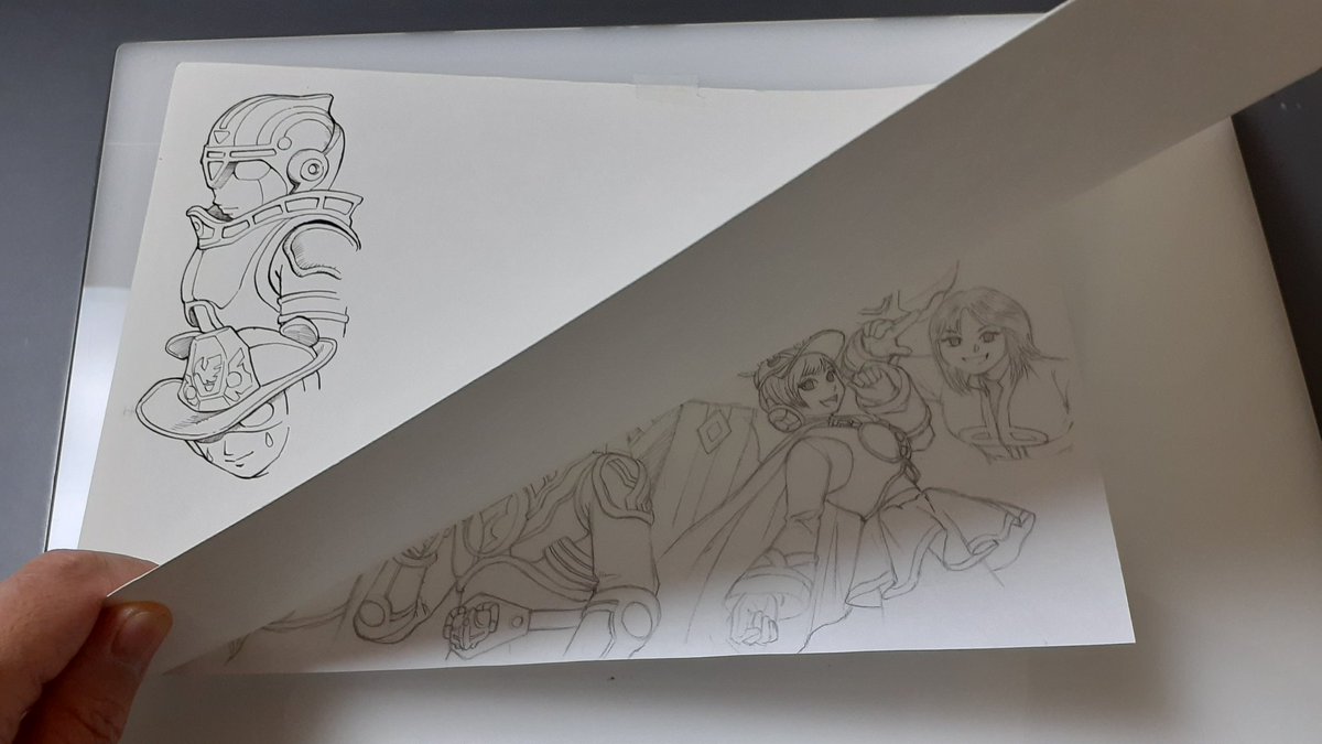 moka_sinami_20's tweet photo. @kyuhn
#越界魔刃ヴォルテックマグナ  FA製作工程です
コピー用紙に鉛筆で下書きをして、トレス台を使ってケント紙にペン入れした後スクリーントーンで完成です。
老眼なのでトレスした線を何度か間違えてホワイト修正しました
元の素敵な特撮ヒーロー作品はツリーにてご確認頂けると嬉しいです。 https://t.co/8qHZxekPfV