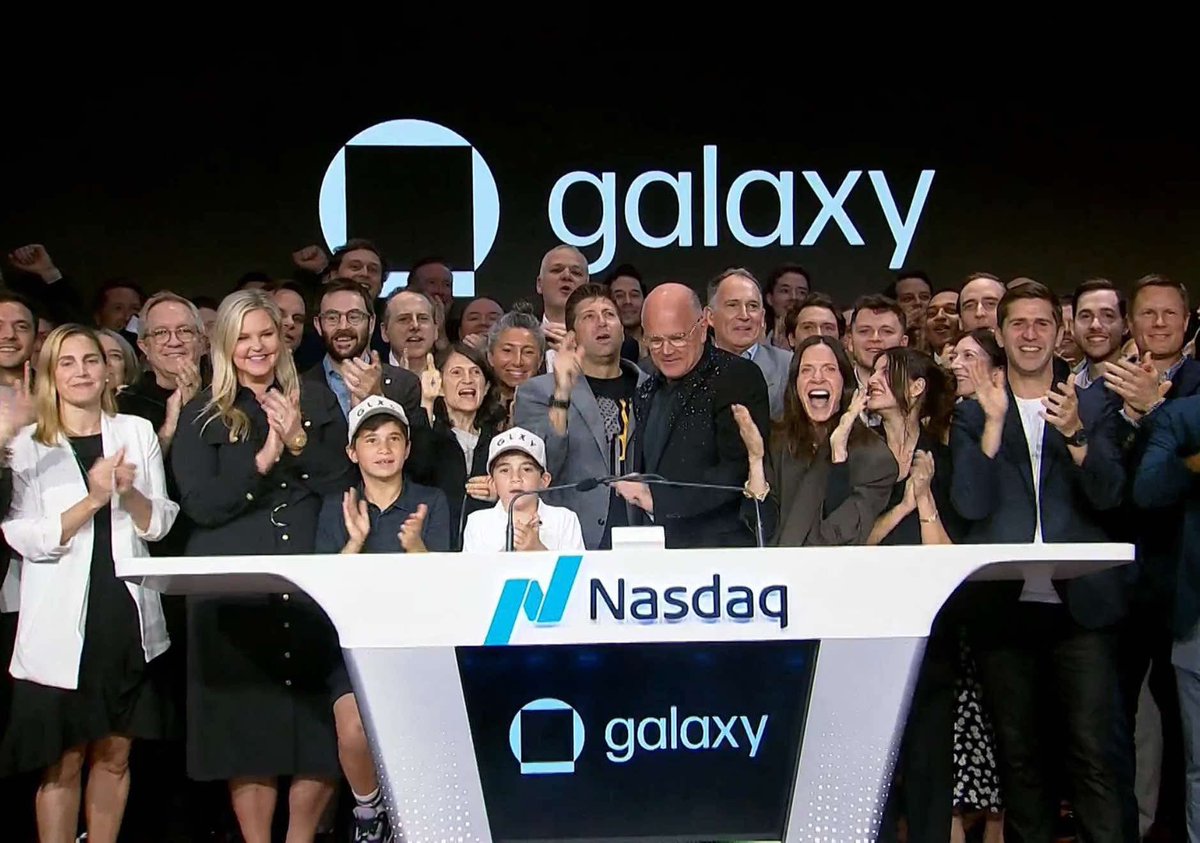 Jonathan Goldowsky (@jonathan_mg27) on Twitter photo Surreal experience taking <a href="/galaxyhq/">Galaxy</a> public in the U.S. and ringing the <a href="/NasdaqExchange/">Nasdaq Exchange</a> opening bell. World class company with world class people.
And always a pleasure connecting with long-time supporters like <a href="/ETFProfessor/">Dan Weiskopf</a> <a href="/NicolasFlamelX/">Nicolas Flamel</a>
We’re just getting started. $GLXY Surreal experience taking <a href="/galaxyhq/">Galaxy</a> public in the U.S. and ringing the <a href="/NasdaqExchange/">Nasdaq Exchange</a> opening bell. World class company with world class people.
And always a pleasure connecting with long-time supporters like <a href="/ETFProfessor/">Dan Weiskopf</a> <a href="/NicolasFlamelX/">Nicolas Flamel</a>
We’re just getting started. $GLXY