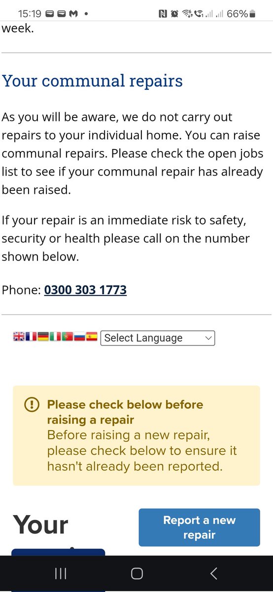 Hi <a href="/SouthernHsg_UK/">Southern Housing</a> FYI comms &amp; communal repairs teams: portal says communal repairs presenting immediate risk to health &amp; safety should be reported via phone number shown. I have such a repair. Called number, pressed right buttons, got unmanned dead line. Help! Please 🙏