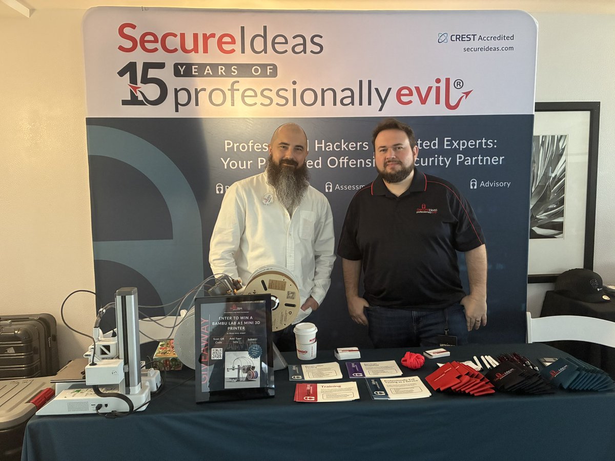 hackmiami's tweet photo. Secure Ideas - David Card and Jordan Bonagura - at Hack Miami! Living it up in Atlantic Room - Track 1!! Come and visit!
#Youhavetoseethis #hackmiami %27 #hackmiamixii https://t.co/i70EKi6jva