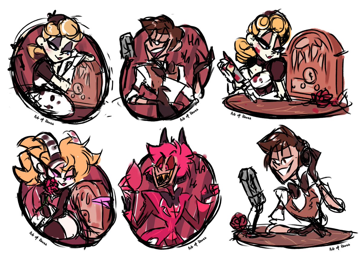 ArtofRhues's tweet image. Part of a series of old pin concepts I did a few years back for @/LadyGValentine&apos;s Hellbound charity collab 📻
#HazbinHotelFanart #HazbinHotelAlastor #HazbinHotelOC #artofrhues