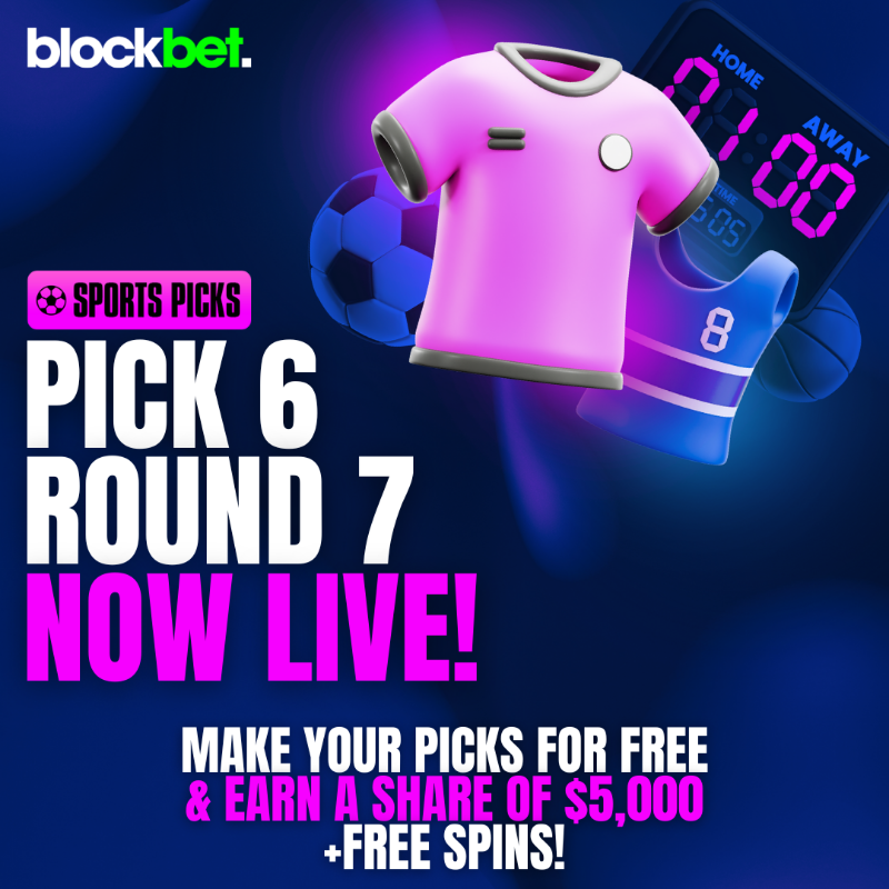 BlockBetGG's tweet photo. New week, new round of Pick 6. 😈

Make your free sports picks, climb the leaderboard &amp; secure your share of $5,000 with free spins also up for grabs. 💸

Tap the image to play now for free. 🫡