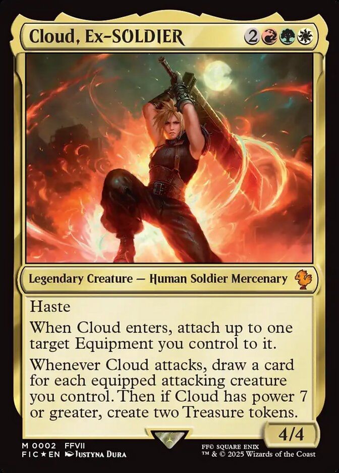 kurohitsuki's tweet photo. They really did a cool job in making the #Bustersword work really interestingly with each #Cloud!

Double Triggers, Double Strike, Tutor and Equip. The sword is LOOKING for Cloud and I love that!

 #MTG #MTGCommander #MTGCommunity #Finalfantasy https://t.co/KV953oTAxm
