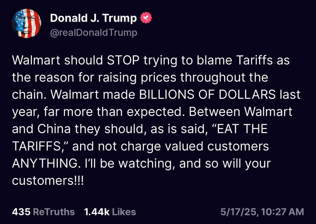 The pivot to blaming companies for the obvious consequence of your tariffs has begun