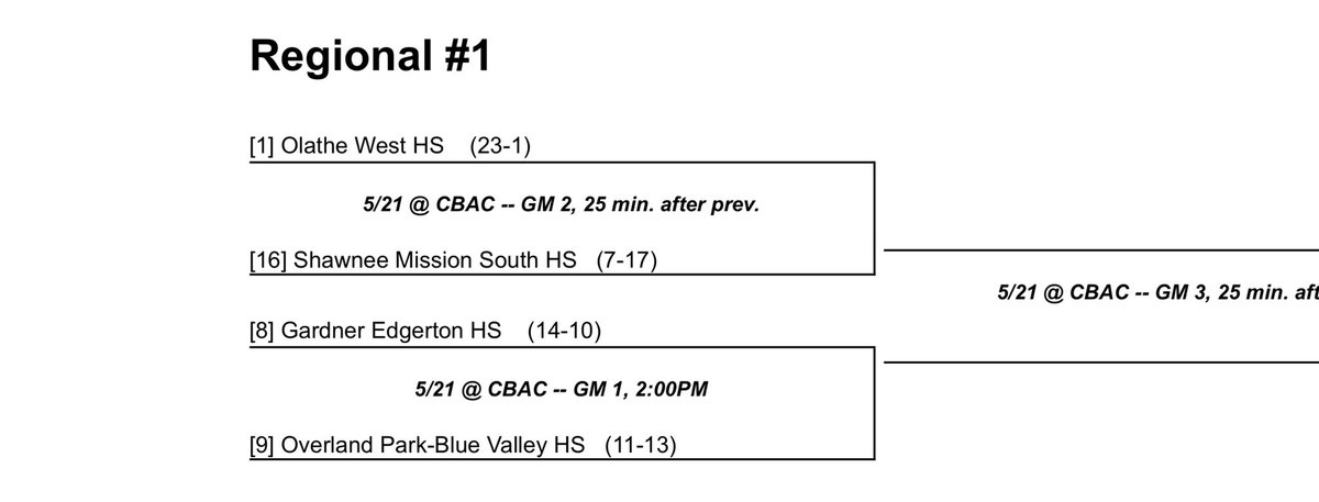 Regional Schedules have dropped! We will play Wednesday at CBAC!