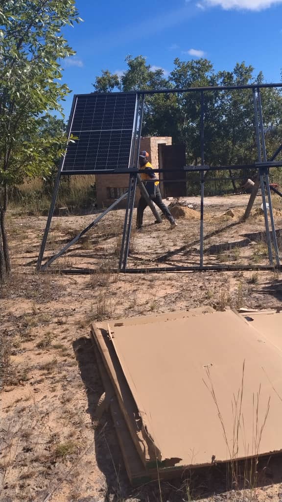 Rural Zimbabwe 
Solar System for the 85m deep borehole 
2HP  pump  now running 
Watering garden, orchard, plant nursery, livestock, fodder field. Next up is more tanks and drip lines to fields l 

Don't Leave Land IDLE