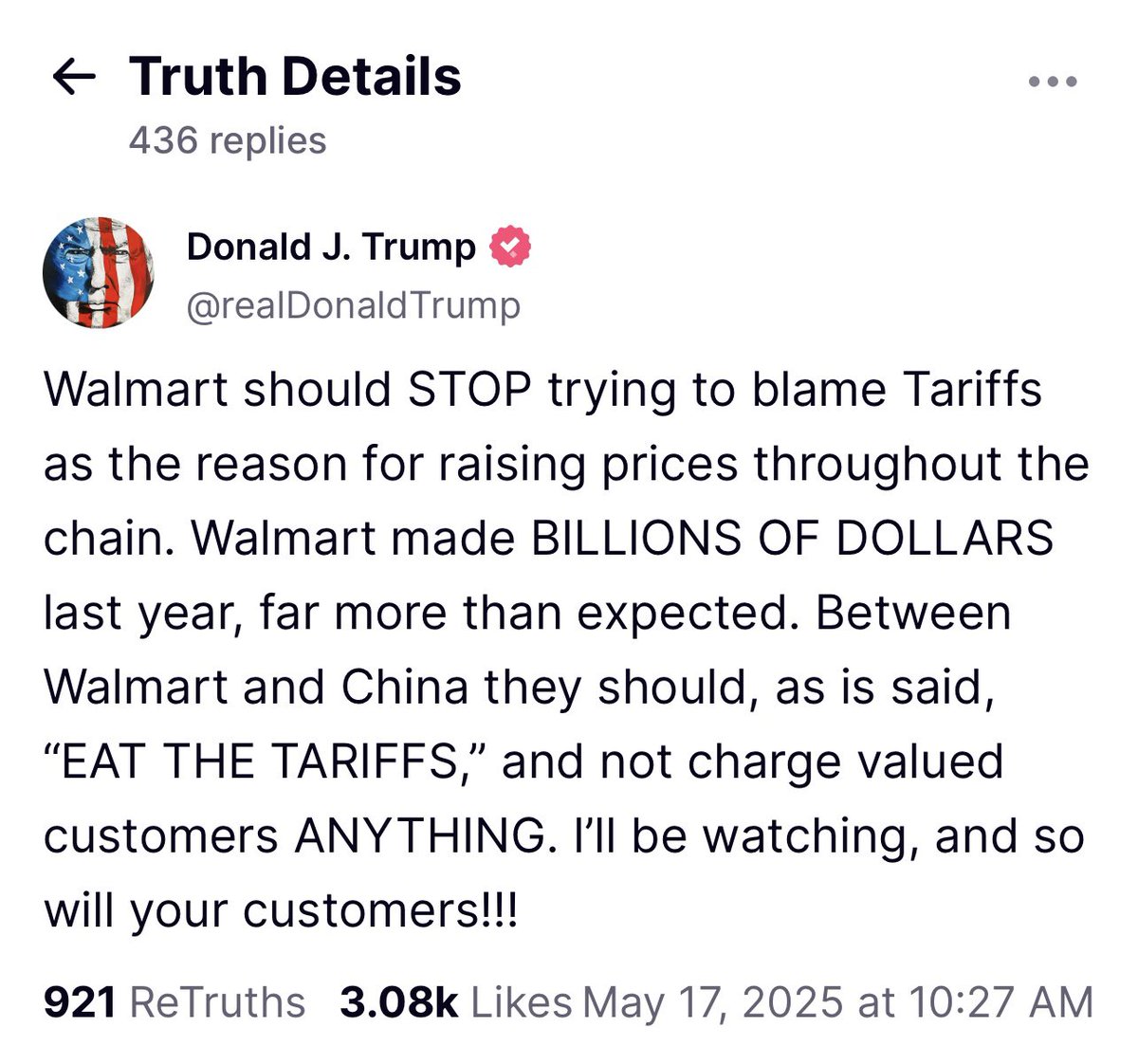 Communist in Chief now telling Walmart to lower its profit margin and stop making so much money.

Bernie Sanders is so proud.