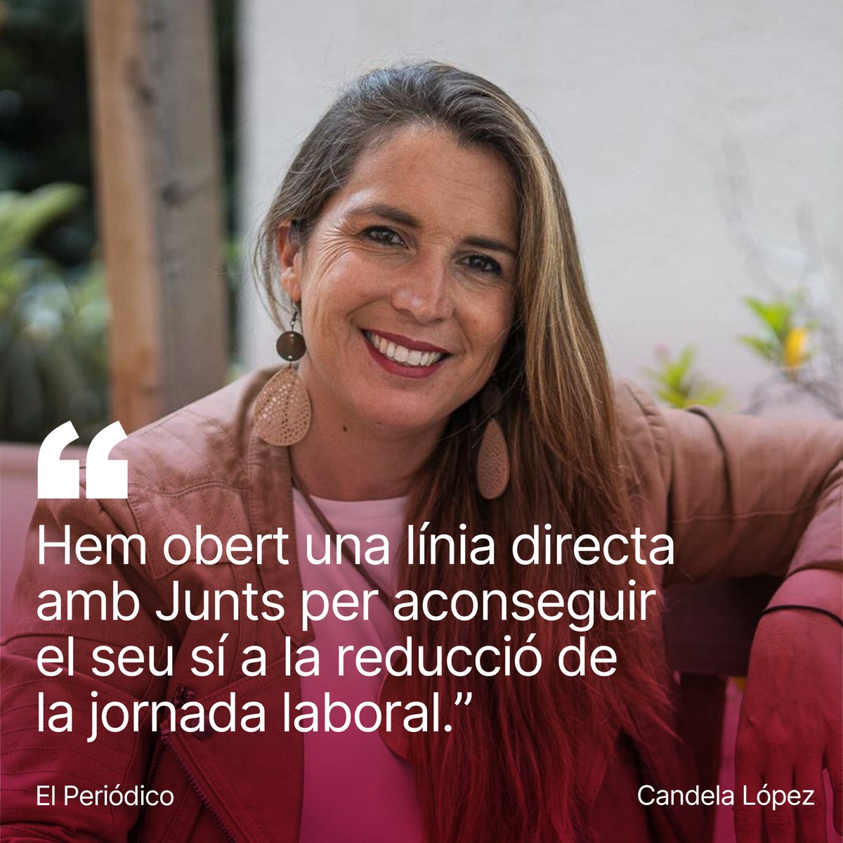 Comuns (@somcomuns) on Twitter photo "Qualsevol partit democràtic que vol que hi hagi avenços socials ha d’estar al costat dels treballadors."
La <a href="/CandelaLopezT/">Candela López</a> insta a Junts a sortir de la lògica del bloqueig per fer realitat la reducció de la jornada laboral. Llegeix l'entrevista! 👇
elperiodico.cat/ca/politica/20… "Qualsevol partit democràtic que vol que hi hagi avenços socials ha d’estar al costat dels treballadors."
La <a href="/CandelaLopezT/">Candela López</a> insta a Junts a sortir de la lògica del bloqueig per fer realitat la reducció de la jornada laboral. Llegeix l'entrevista! 👇
elperiodico.cat/ca/politica/20…