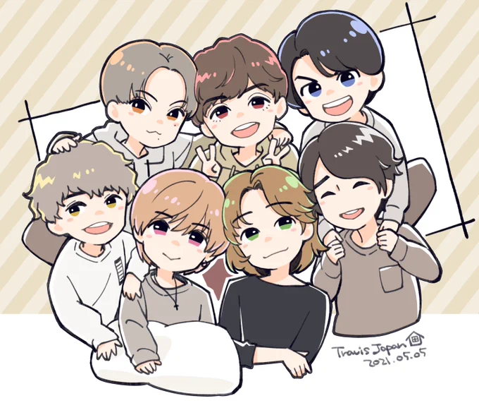 過去絵ですが やっぱり7人がいいね!ということで おかえりなさい! #TravisJapan