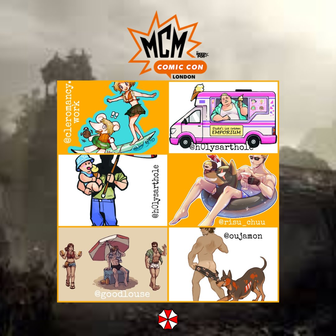 ☣️Reyiell ➡️New Game Plus☣️ (@reyiell) on Twitter photo Re stamp rally <a href="/MCMComicCon/">MCM Comic Con</a>
Make a purchase at these artists tables and get some sweat stickers 😍.
<a href="/Biohazard_Candy/">🩷 CANDY 🩷</a>
<a href="/h0lysarthole/">H0lyhandgrenade</a>
<a href="/risu_chuu/">🌸Risu_Chuu🌸🔜Sunnycon</a>
<a href="/pippintruman/">Pippin Truman</a>
<a href="/goodlouse/">goodlouse</a>
<a href="/gatchmon/">Beefy™ @ MEGACON BHAM</a>
Wesker at the beach anyone 🏖️
#REBHFun #residentevil #stamprally #mcmLondon Re stamp rally <a href="/MCMComicCon/">MCM Comic Con</a>
Make a purchase at these artists tables and get some sweat stickers 😍.
<a href="/Biohazard_Candy/">🩷 CANDY 🩷</a>
<a href="/h0lysarthole/">H0lyhandgrenade</a>
<a href="/risu_chuu/">🌸Risu_Chuu🌸🔜Sunnycon</a>
<a href="/pippintruman/">Pippin Truman</a>
<a href="/goodlouse/">goodlouse</a>
<a href="/gatchmon/">Beefy™ @ MEGACON BHAM</a>
Wesker at the beach anyone 🏖️
#REBHFun #residentevil #stamprally #mcmLondon