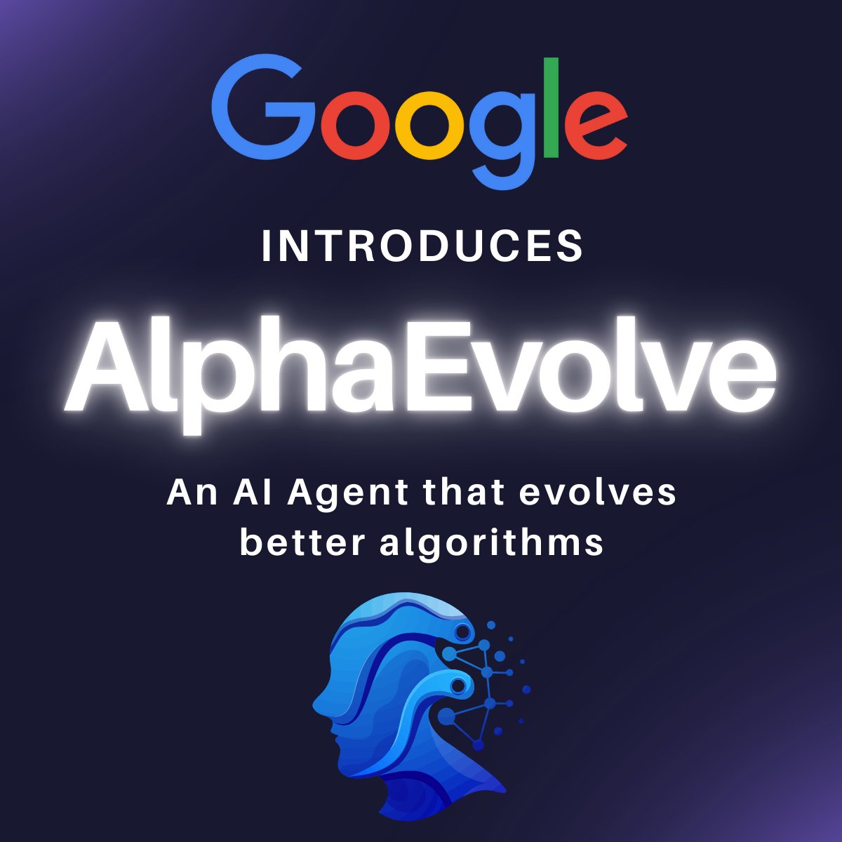 KRego75's tweet photo. Google's AlphaEvolve isn’t just coding — it’s evolving algorithms.

It’s already:

⚡ Boosted efficiency

📉 Cut AI training costs

💡 Built smarter chips

🧠 Solved 300-year-old math problems

The future of innovation is AI-evolved.

#AlphaEvolve #AI #DeepMind #TechInnovation https://t.co/S8AIMX5RxP
