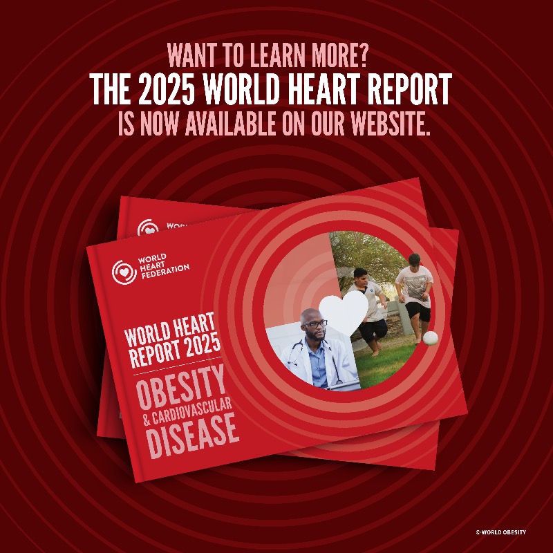 worldheartfed's tweet photo. 🚨 LAUNCHING NOW: The #WorldHeartReport 2025 on Obesity and Cardiovascular Disease.

The report reveals that stigma and inadequate treatment of #obesity are driving a rise in cardiovascular disease risk for millions globally 👇