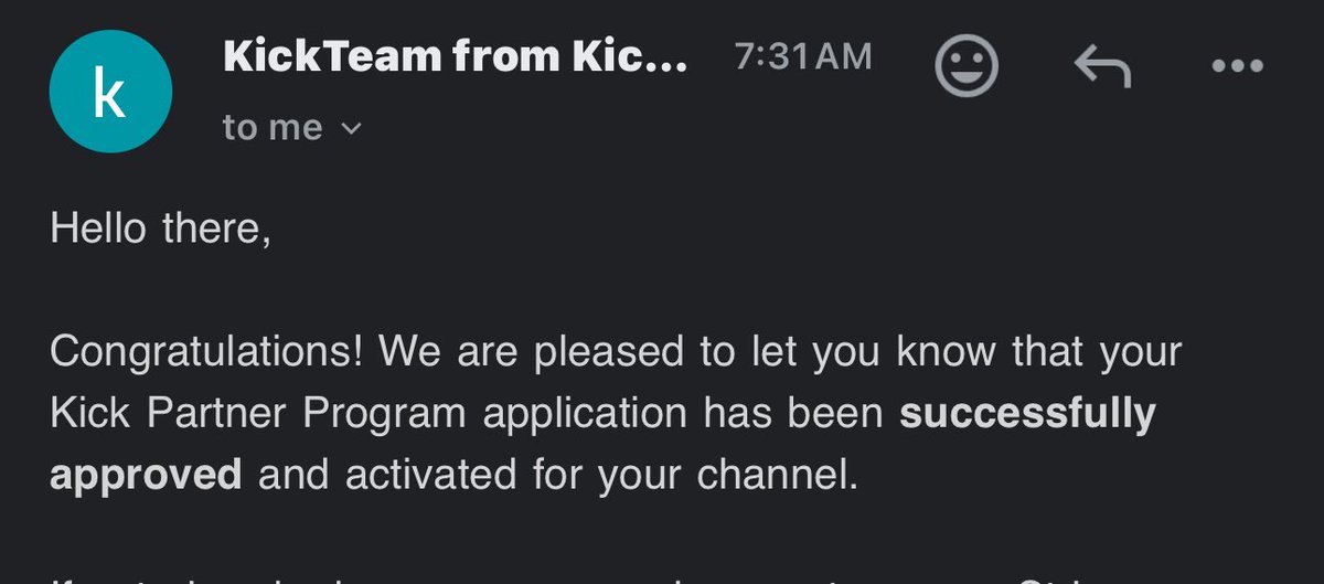We did it everyone!!!!

We are officially <a href="/kick/"></a> partners!!! 

This achievement couldn’t have accomplished without every single one of you, who has supporting me with your love, support, and constantly pushing me to do better!

Thank you <a href="/StakeEddie/">Eddie</a> <a href="/Svntvmvriv/">Santamaria</a> and many
