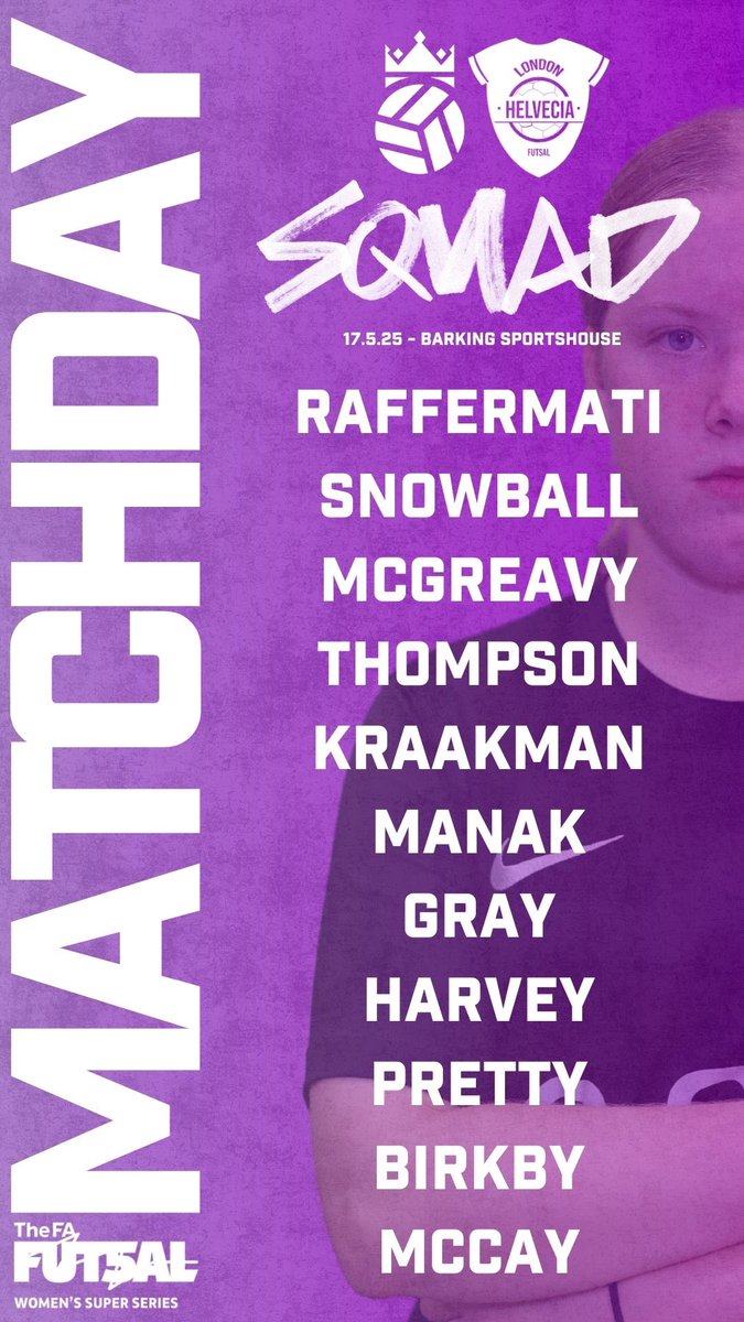 Bloomsbury Futsal (@bloomsburyftsl) on Twitter photo MATCH DAY 💜
… and its <a href="/FA_NFS/">FA National Futsal Series</a> WSS 1 play-off time against local London rivals, <a href="/HelveciaLadies/">LondonHelveciaLadies</a>! ⚽️
Here’s your squad taking them on!
📍Barking Sporthouse, RM8 2JR
⏰ 16:30 KO
Let’s go Blooooooms!!! 🫡 MATCH DAY 💜
… and its <a href="/FA_NFS/">FA National Futsal Series</a> WSS 1 play-off time against local London rivals, <a href="/HelveciaLadies/">LondonHelveciaLadies</a>! ⚽️
Here’s your squad taking them on!
📍Barking Sporthouse, RM8 2JR
⏰ 16:30 KO
Let’s go Blooooooms!!! 🫡