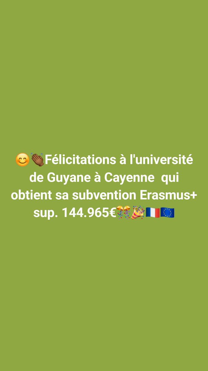 973Perfa's tweet photo. #Erasmus+résultats session 2025 enseignement supérieur #Antilles et #Guyane #Guadeloupe #Martinique https://t.co/DOgBTi110z