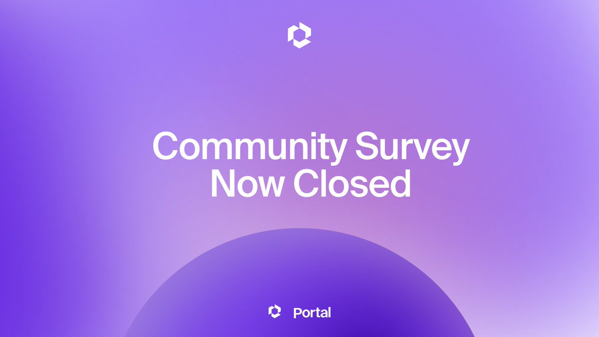 Portalcoin's tweet photo. Portal Community Survey now closed - $PORTAL prizes will be sent to winners next week.

100s of community members took part, giving invaluable feedback and recommendations! Including how we reward the community as we grow.

We're excited to keep building with you all 🌀🫡 https://t.co/WMplLsOcpf