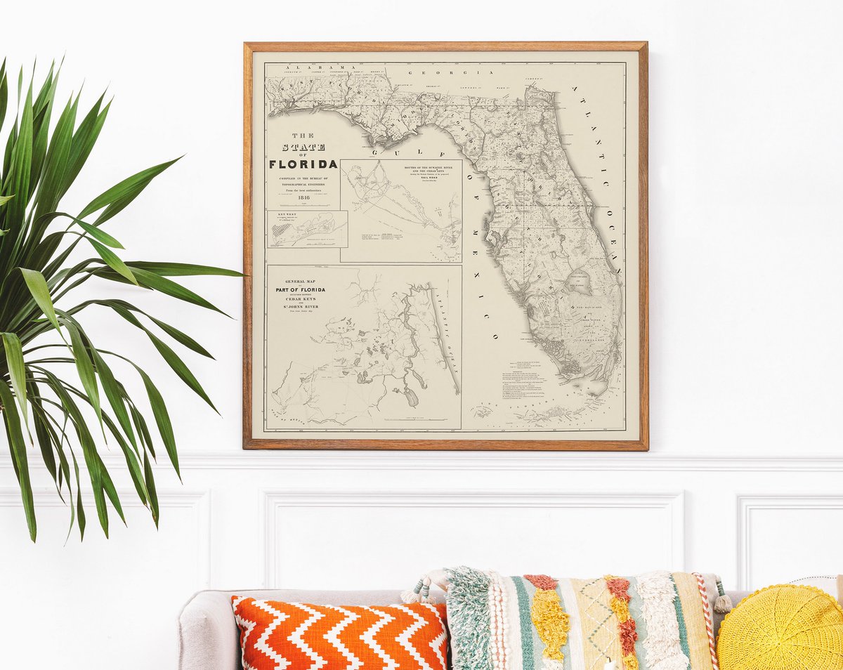 HistoricPictorx's tweet image. Wall Art - Starting at $34.99 - Framed &amp;amp; Unframed Options! 

Historic Map - 1846 Map of Florida including detail of Cedar Keys 

Shop Today! 👉 historicpictoric.com/products/histo…

#HistoricPictoric #History #HistoricMaps #Vintage #WallArt #HistoryFacts #Art #Map