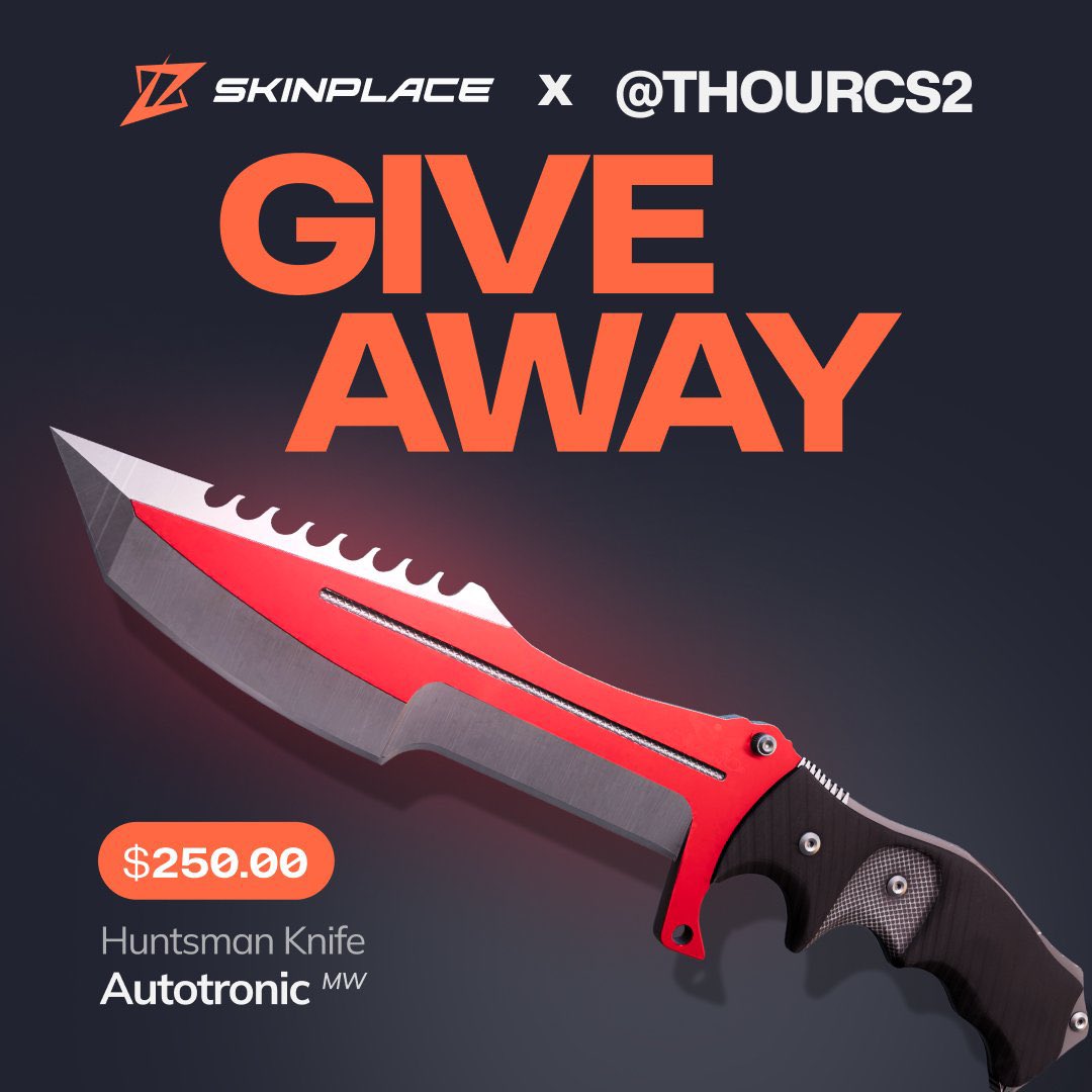 CS2 Giveaway 🥳 | Huntsman Knife - Autotronic (Minimal Wear) 🥵

- Follow <a href="/SkinPlaceOff/">SkinPlace</a> &amp; <a href="/ThourCS2/">Thour</a>
- Like 💙 &amp; Retweet 🔄
- Tag 2 Friends

Winner will be declared on 24th May 🥂