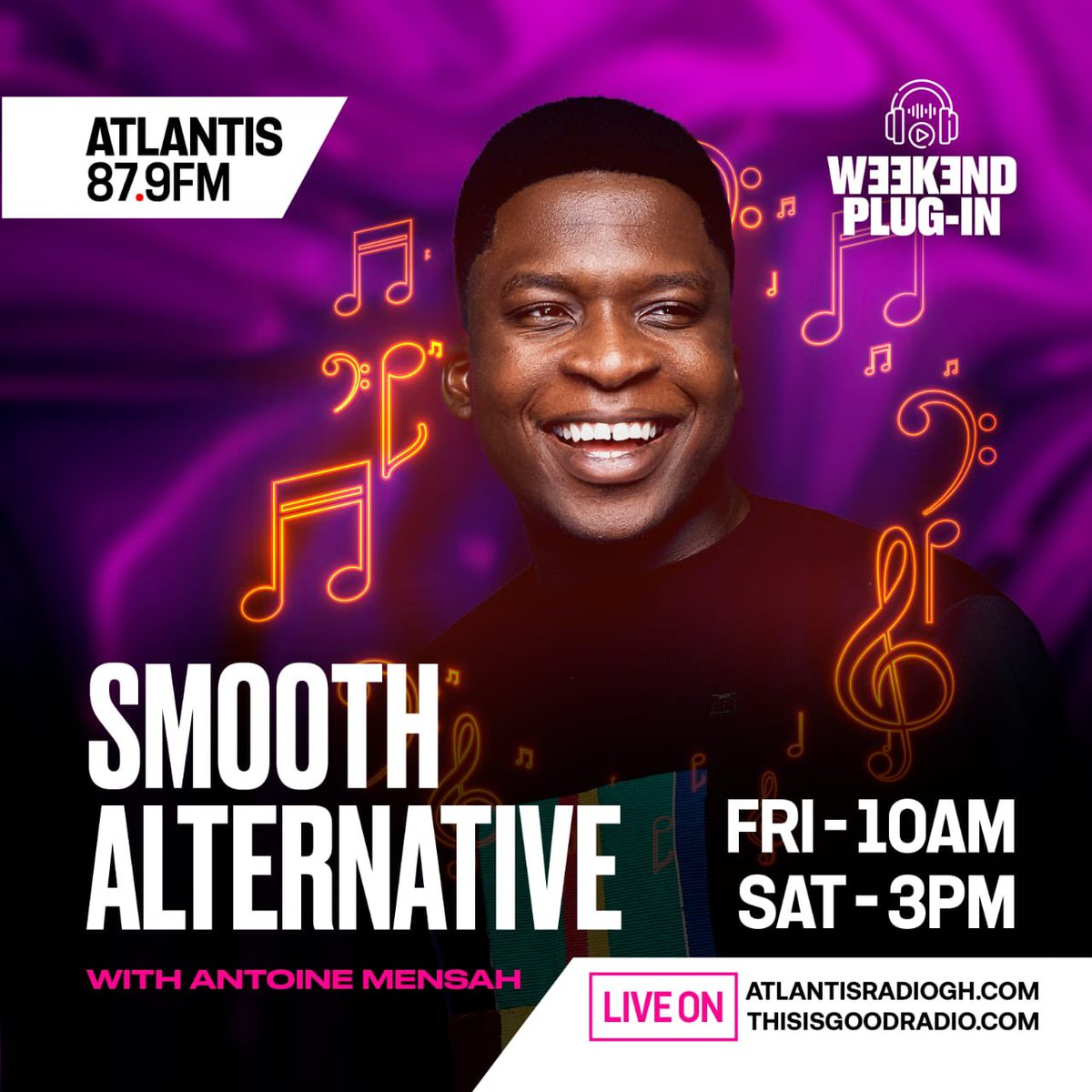 ATLANTISFM879's tweet photo. Hosted by @antoine_mensah this is your weekend wind-down.
Smooth Alternative โ where sound meets soul. Follow the link in bio to listen online.
.
.
.
#SmoothAlternative #AntoineMensah #AtlantisRadio #WeekendRadio #AltSounds #GhanaRadio #AlternativeVibes https://t.co/7g8ieP7WS1