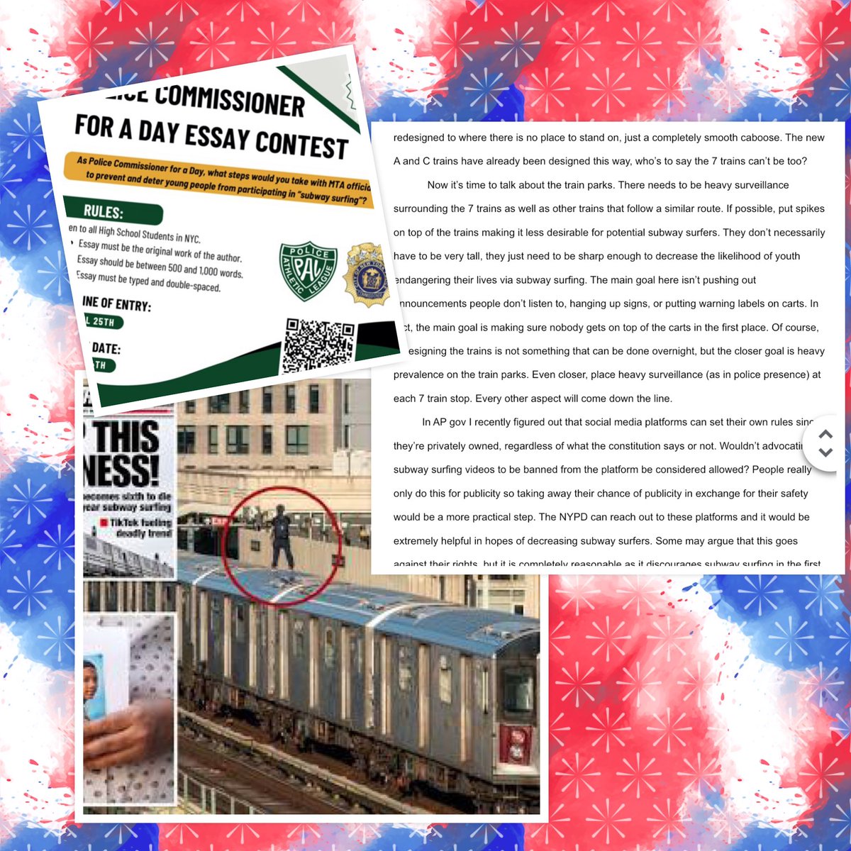 David Edelman (@daveedelman) on Twitter photo I am so proud of my students who submitted Police Commissioner for a Day essays to <a href="/NYPDTransit/">NYPD Chief of Transit</a> about how to combat subway surfing. Students need to take action to improve their communities and make connections to the US Constitution <a href="/Civics_For_All/">Jenna Ryall</a> <a href="/manhattanhs/">manhattanhs</a> <a href="/usahsnyc/">Union Square Academy for Health Sciences</a> I am so proud of my students who submitted Police Commissioner for a Day essays to <a href="/NYPDTransit/">NYPD Chief of Transit</a> about how to combat subway surfing. Students need to take action to improve their communities and make connections to the US Constitution <a href="/Civics_For_All/">Jenna Ryall</a> <a href="/manhattanhs/">manhattanhs</a> <a href="/usahsnyc/">Union Square Academy for Health Sciences</a>