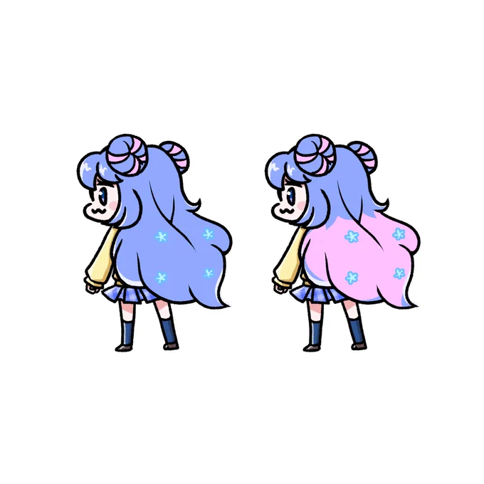 ふむふむうしろは青だけが可愛いかも 