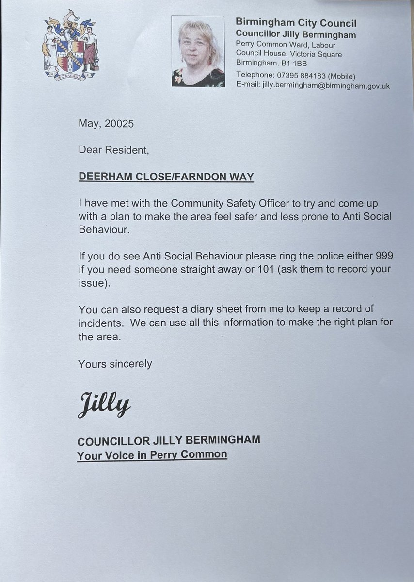Today I delivered a letter to Deerham Close and Farndon Way / if you have issues please get in touch
