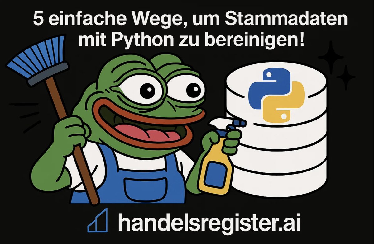 BusinessDataAI's tweet photo. 🚀 Python Quicktipps für bessere Stammdaten: Nutze drop_duplicates(), fillna() und between() – letzteres filtert clever ungültige Werte (z.B. Alter zwischen 0 und 120). Optimale Ergebnisse mit Ground-Truth-Daten wie https://t.co/M9r7Dwt0yk! #DataCleaning https://t.co/ZCLgy8ItaR