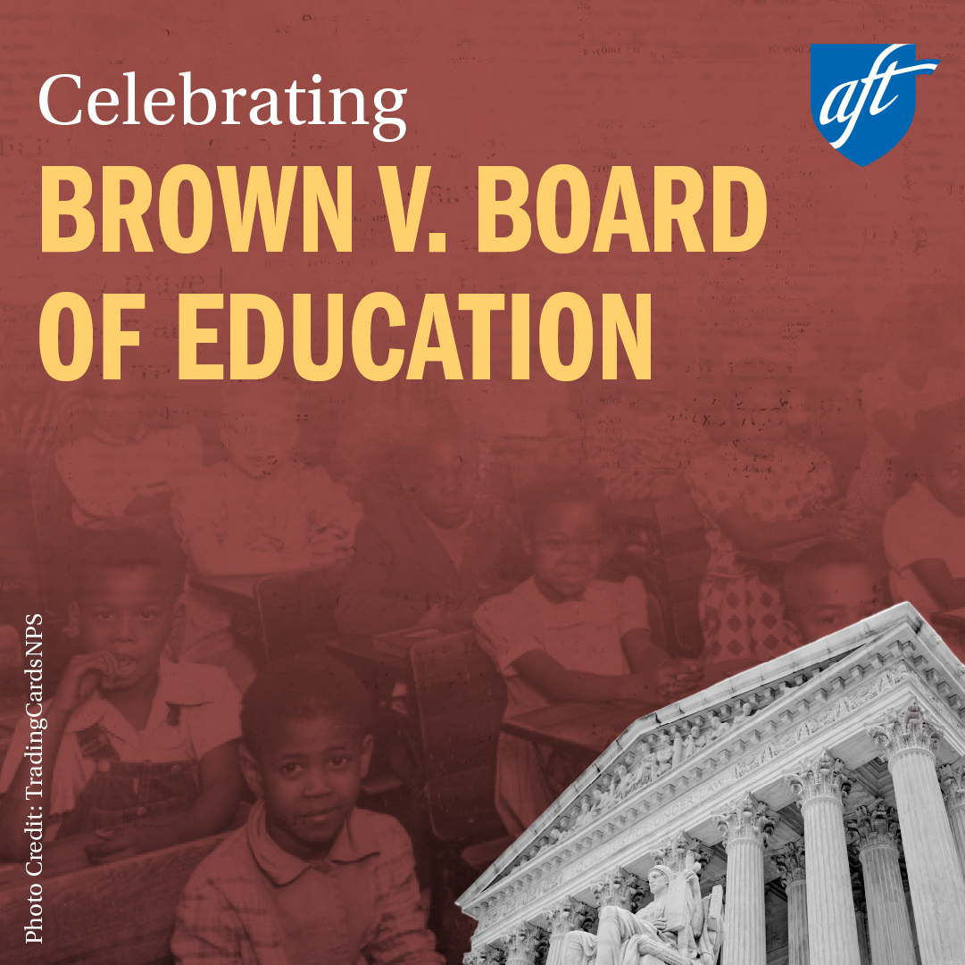 Today marks 71 years since Brown v. Board of Education, the Supreme Court decision that struck down “separate but equal” in public education.

AFT was the only education organization to file an amicus brief in the case and we’ve never stopped fighting for equity in our schools.